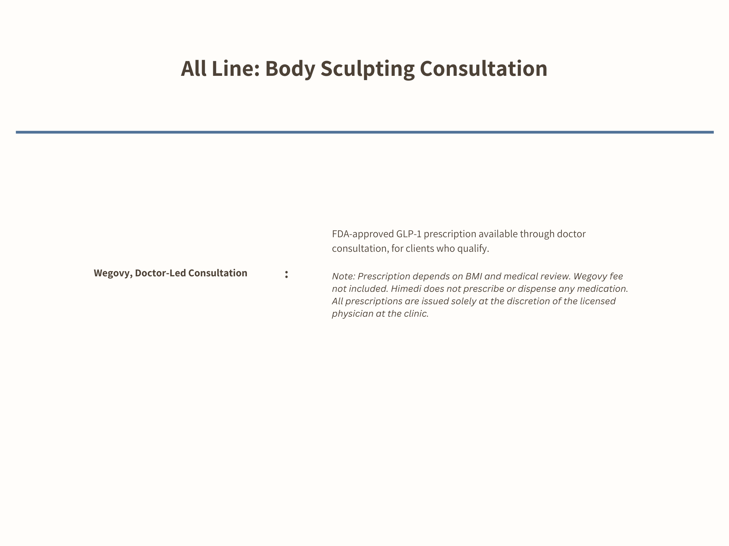 Body sculpting consultation flyer with text on a white background #Clinic_All Line