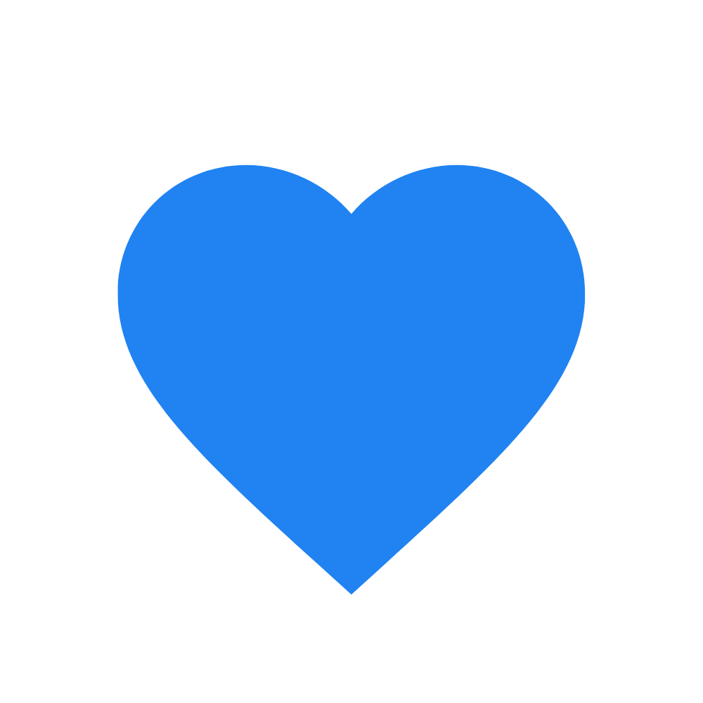 blue heart graphic for care.